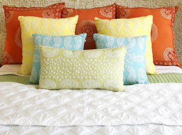 Colorful Arrangement Of Bed Pillows