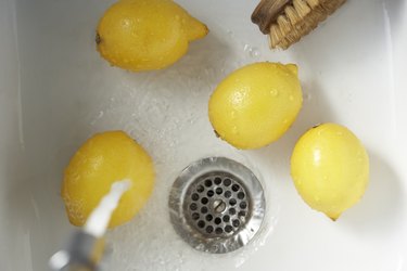 Lemons in sink