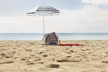 Beach umbrella and chair