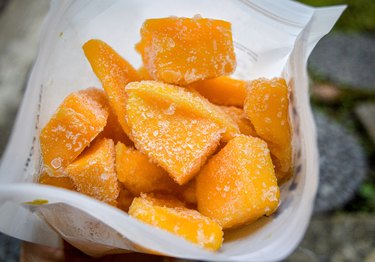 A bag of fozen mango