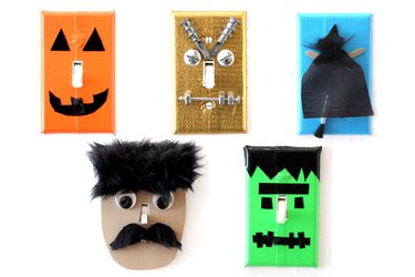 A variety of Halloween light switch covers