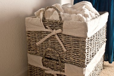 Pile shirts in a wicker basket