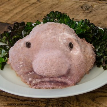 Blobfish molded from chopped Spam
