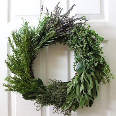 Hanging completed Wreath