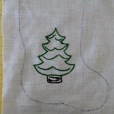 Woman embroidering