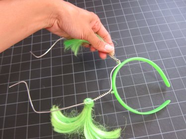 Attaching the formed wire to the headband