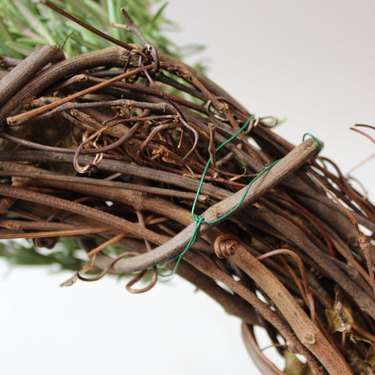 Extra close image of wire around herb bunch