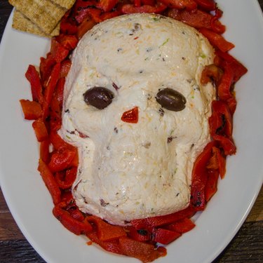 Skeleton shaped cheese ball