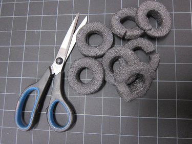 Scissors and insulation foam rings