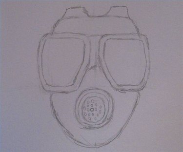 how to draw a skull with a gas mask