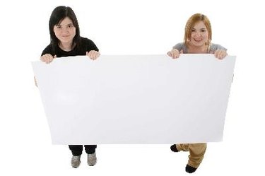 Teens with Poster