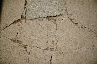 Concrete street cracks