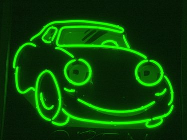 Green neon images on