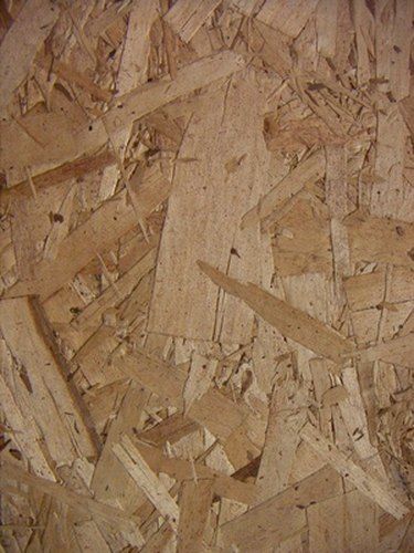 Textured Brown Pressed Wood Chip Board Detail Stock Photo