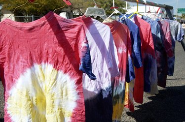 TIE DYE FOLD OVER PANTS in White Multi