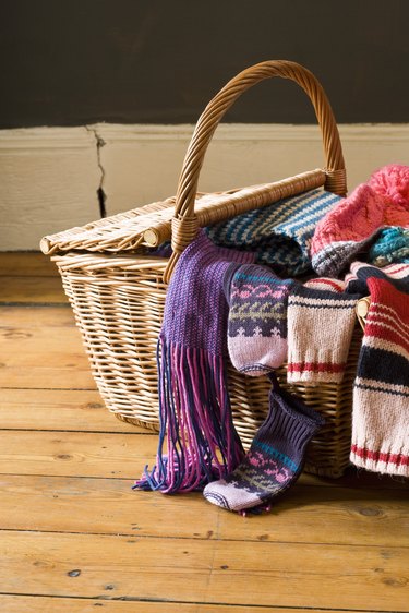 Clothing in basket