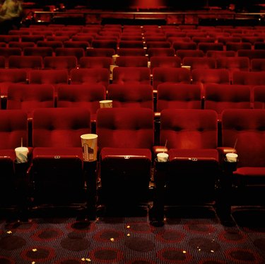 View of rows of empty cinema seats