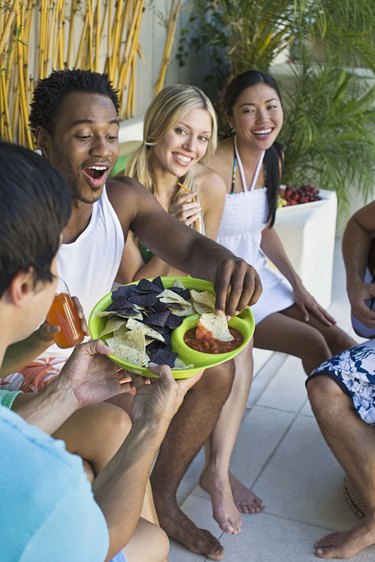 Group of smiling friends
