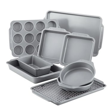 Farberware 10-Piece Nonstick Bakeware Set With Cooling Rack