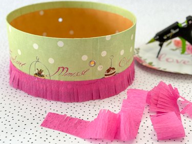 attach fringed crepe paper strips
