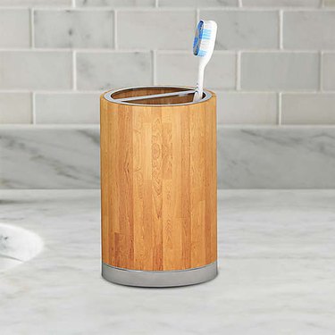 Bamboo toothbrush holder