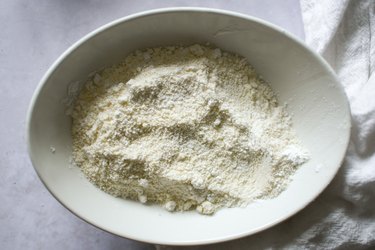 Bowl of finely ground almond flour and powdered sugar