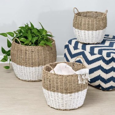 set of woven storage baskets