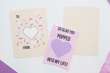 Cut out punny Pop-Tart Valentine's Day card template
