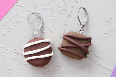 Polymer clay chocolate earrings