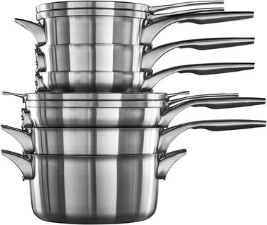 Calphalon stacking 10-piece stainless cookware set