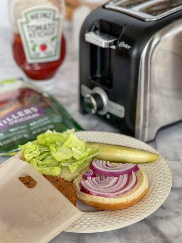 veggie burger in toaster bag