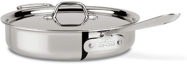 An All-Clad Stainless Steel Tri-Ply Bonded Sauté Pan