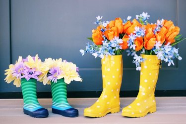 Decorative Floral Rain Boots