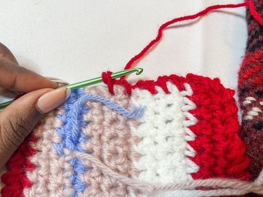 two loops on crochet hook
