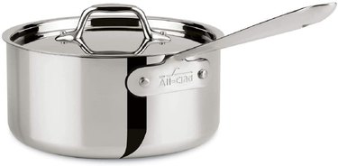 An All-Clad Stainless Steel Tri-Ply Bonded 3-Quart Saucepan With Lid