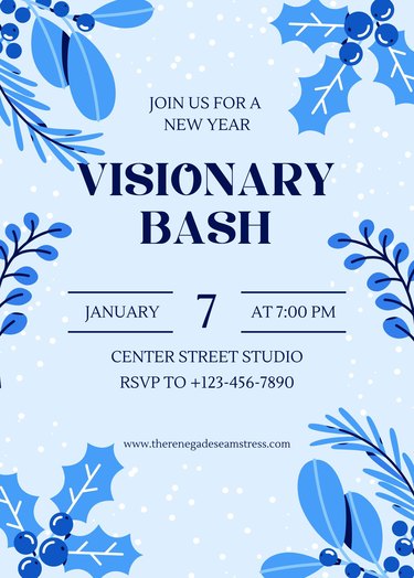 vision board party invitation front