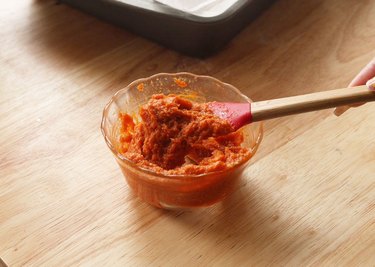 Gochujang paste mixed together in small bowl.