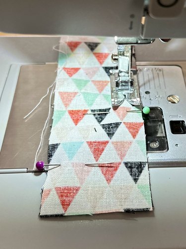 sew a seam around the fabric strips