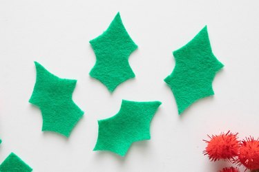 Felt leaves for holiday turkey slippers