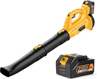 Yellow and black leaf blower