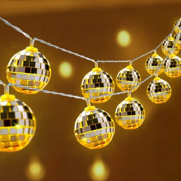 Mini disco ball string lights