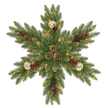 Dunhill Fir Faux Lighted Pinecone Wreath