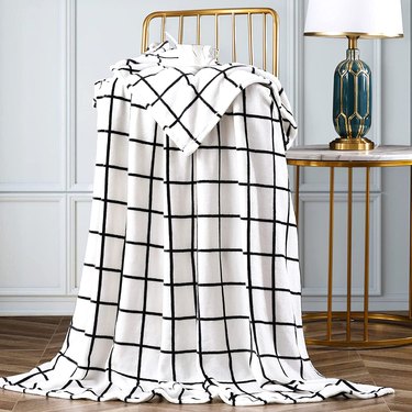 grid pattern fleece blanket