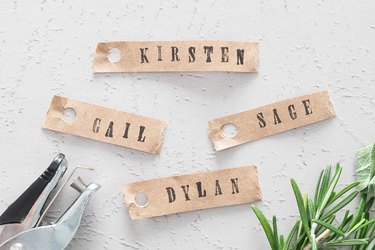 Brown paper name tags