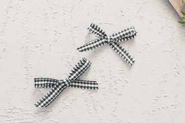 Mini plaid fabric bows