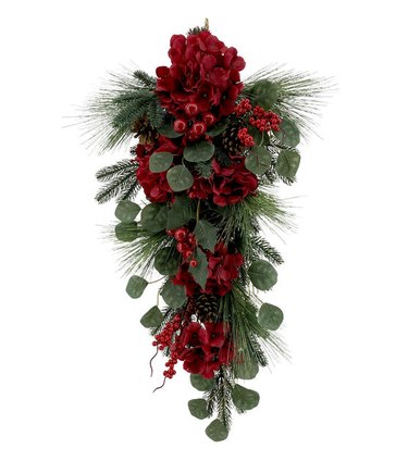Bloom Room Christmas Hydrangea, Berry, Pine & Pine Cone Teardrop