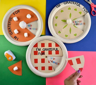 Rotating gratitude pies for Thanksgiving