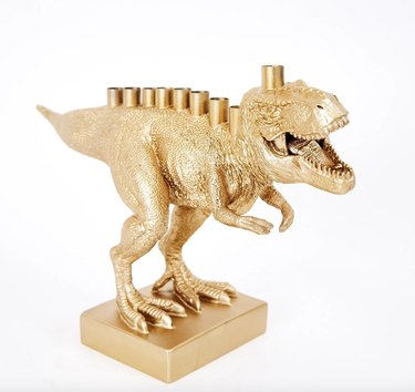 Gold dinosaur menorah