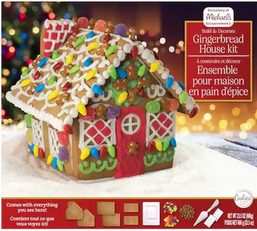 Gingerbread house kit by Cookies Limited, shown in its colorful retail packaging