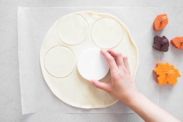 Cut out pie dough circles